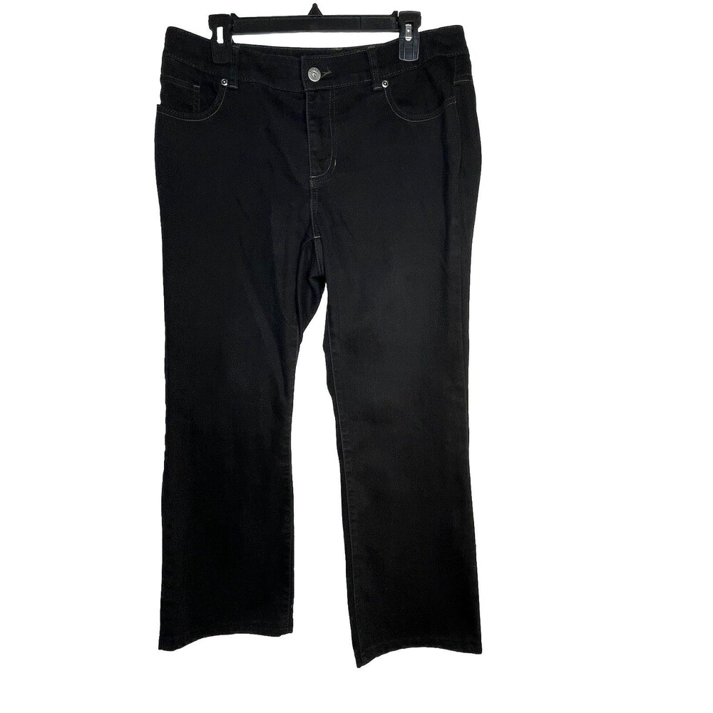 Chicos Pants Denim Jeans black wash Womens 1.5 Ankle Leg 12 S (15)